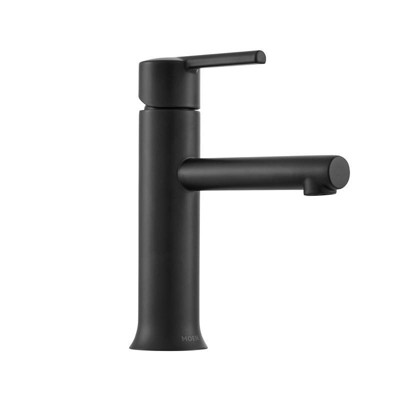Matte Black Single Handle Bathroom Faucet with Low Arc Spout