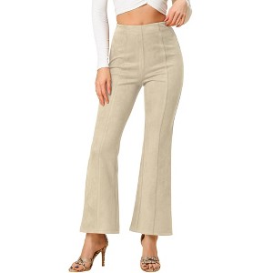 INSPIRE CHIC Women's Casual High Waist Wide Legs Bell Bottom Flared Long Pants - 1 of 4
