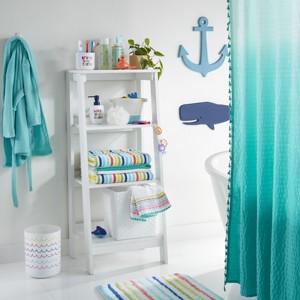 Ombre Seersucker Tassel Shower Curtain - Tropical Green - Pillowfort
