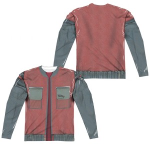 Men's Back To The Future Future Jacket (Frontback Print) Long Sleeve Costume T-Shirt - 1 of 4