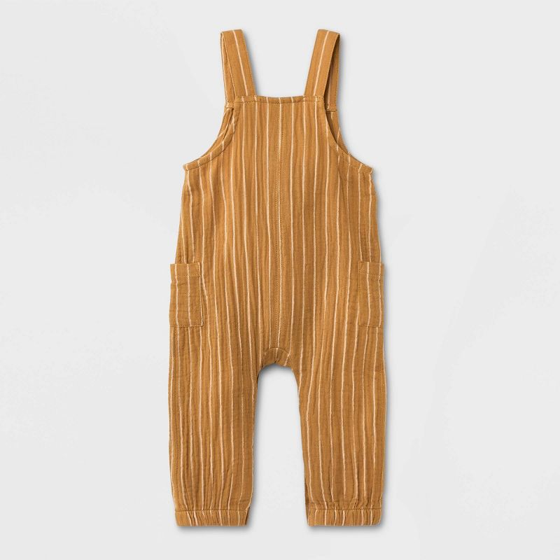 Baby Dungarees Striped Uni Romper - Cat & Jack™ Light Brown, 2 of 5