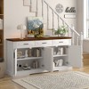 Okak Sideboard Cabinet, Bufft Cabinet with 4 Doors and 3 Drawers, Storage Cabinet for Living Room, Dining Room, Kitchen, White - 4 of 4