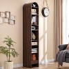 67" Shoe Rack with 3 Adjustable Shelves, Wooden 8 Tiers shoe organizer for 8 Pairs Shoe, Vertical Tall Shoe Storage, Brown - 2 of 4