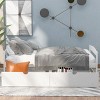 RISOKEYS Twin Size Simple Platform Bed,Bedroom Storage Wooden Frame with Wheels and Slat Support,No Box Spring Needed,for Adult Boy Girl Teen - 4 of 4