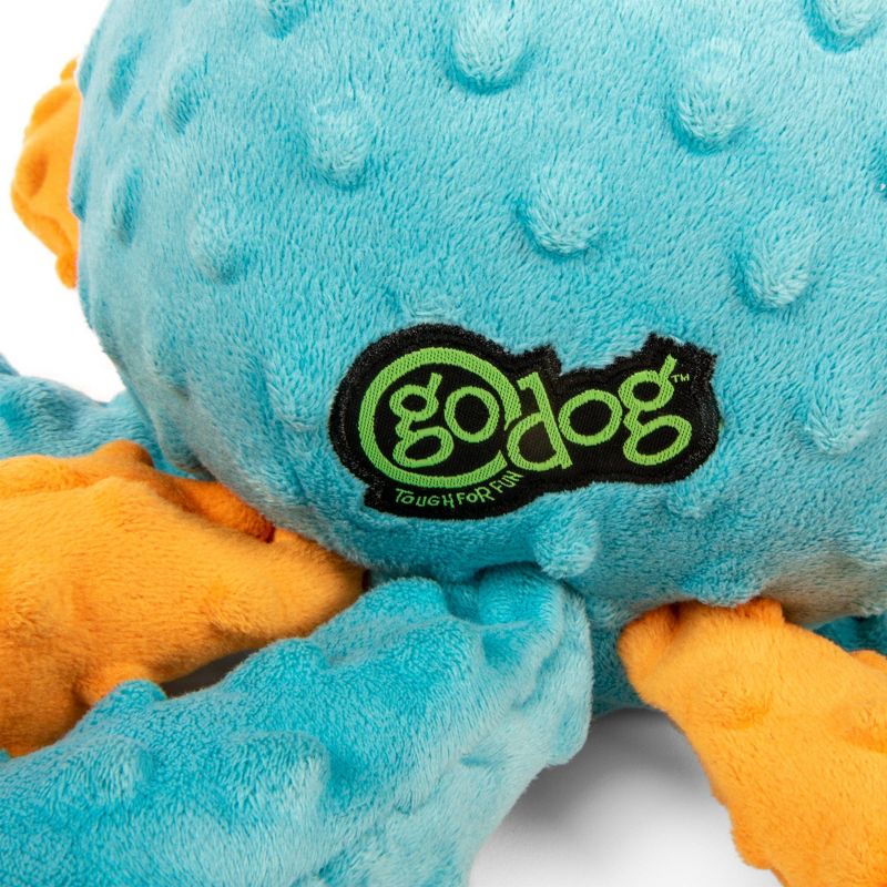 goDog Crazy Tugs Octopus Squeaky Plush Dog Toy, Chew Guard Technology, 3 of 6