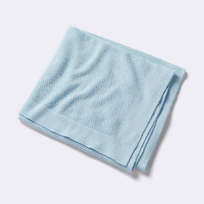 Image of Seed Stitch Sweater Knit Baby Blanket - Light Blue - Cloud Island™