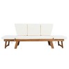 Adjustable Patio Daybed with Convertible Chaise Lounge, Acacia Wood, for Small Outdoor Spaces - 4 of 4
