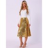 INSPIRE CHIC Women's Sequin Sparkly High Waist Glitter Cocktail Party Midi Skirt - 2 of 4