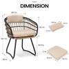 Pellebant Patio Rattan Dining Chairs Set Outdoor Dining Chairs with Cushions and Armrest Wicker Dining Armchairs Porch Chairs - 3 of 4