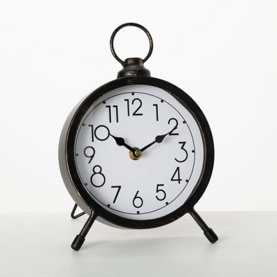 Sullivans 9.5" Vintage Metal Desk Clock