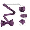 Allegra K Men's Solid Color Wedding Business Pocket Square Necktie Bowtie Set - 3 of 4