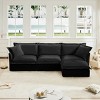 L-Shaped Cloud Couch,120" Chenille Sectional Sofa with Convertible Ottoman,Deep Seat 3-Seater Sofa for Living Room-Baofuwish - 2 of 4