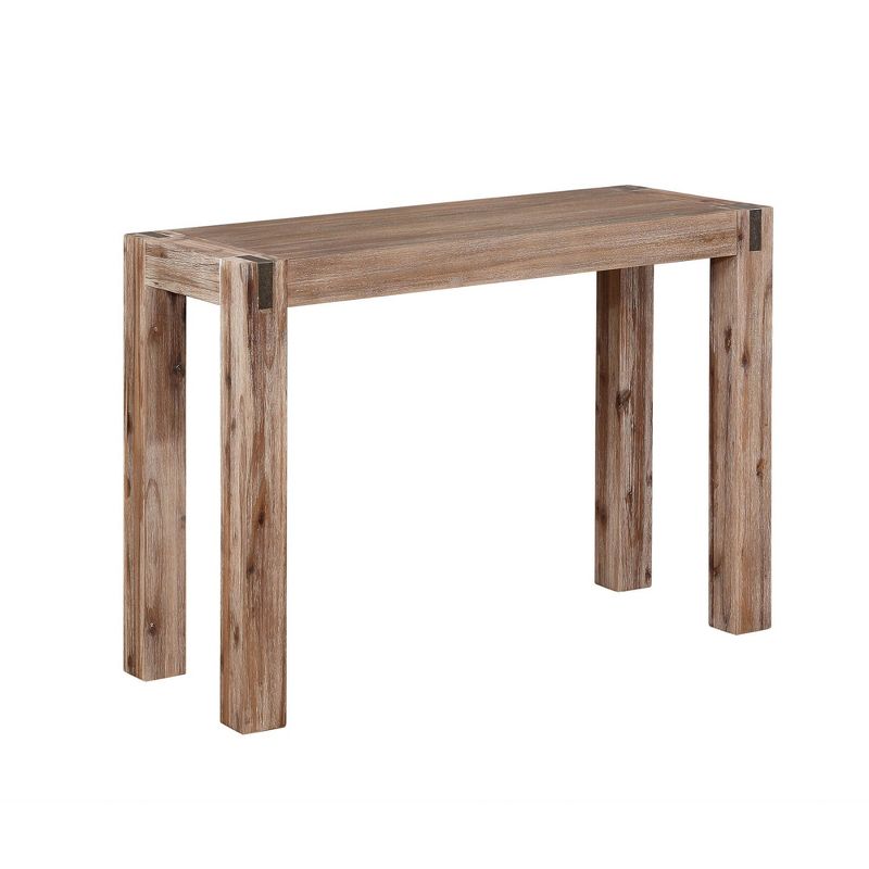 40&#34; Woodstock Acacia Wood with Metal Inset Media Console Table Brushed Driftwood - Alaterre Furniture, 1 of 12