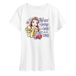 Women's - Disney - Belle Never Judge A Book Short Sleeve Graphic T-Shirt - 1 of 4