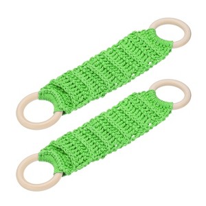 Unique Bargains Woven Cotton Rope Wooden Rings Handmade Towel Rings - 1 of 4