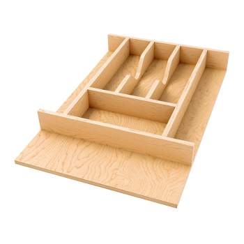Rev-A-Shelf Natural Maple Right Size Utensil Insert Home Storage Kitchen Organizer 7 Compartment Drawer Accessory, 16-1/4" x 19-1/2", 4WCT-18SH-1