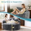 AMERLIFE 54" Oversized Round Lounge Chair, Cloud Corduroy Deep Seat Sofa Bed with Pillow, Anti-Slip Base, No Assembly - 3 of 4