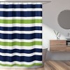 Sweet Jojo Designs Shower Curtain 72in.x72in. Stripe Blue Green and White - 2 of 4