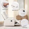 GlasFlength Accent Chairs, Single Leather Recliner with Armrests and Foot Lift Design for Home Theater and Living Room, White, 23"*23"*42" - 3 of 4