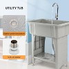 Winado Utility Sink Washing Room Sink Laundry Tub with Faucet,Shelf and Drainboard - 3 of 4