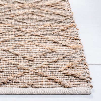 Natural Jute and Cotton Handwoven Geometric Area Rug