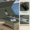 Outdoor Patio Rattan Daybed Sunbed with Canopy and Adjustable Backrest, Storage Box and 2 Cup Holders - 4 of 4