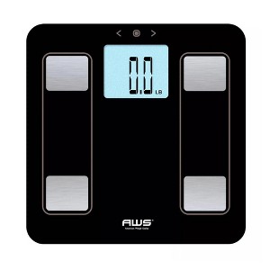 American Weigh Scales Genius Series Bathroom Body Weight Scale High Precison Digital Large LCD Display Body Mass Index 400 Capacity - 1 of 4