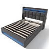 Full size Upholstered Platform bed with a Hydraulic Storage System, LED and USB Charging - image 3 of 4