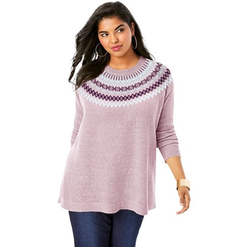 Women's plus size 2024 fair isle sweater