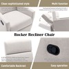 Linen Recliner Rocker Chair with Swivel Glider, Soft Upholstery and Extra Tall Backrest for Living Room - 4 of 4