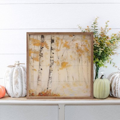 Kendrick Home Three Fall Birch Trees In The Forest Wall Art