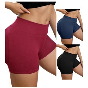 INSPIRE CHIC 3 Packs Women's Slimming Waist Butt Lifter Control Panties Workout Sport Running Shaper Short - 1 of 4