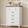 Jojoka Tall Dresser with 5 Spacious Drawers, Freestanding Wooden Storage Chest for Bedroom, Closet, Hallway - 3 of 4