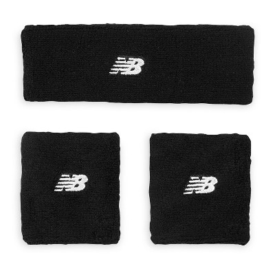 Photo 1 of (2 ITEM BUNDLE) New Balance Sweatband 3pc - Black +Scunci No Slip Luxe Headwrap - 1pc, 