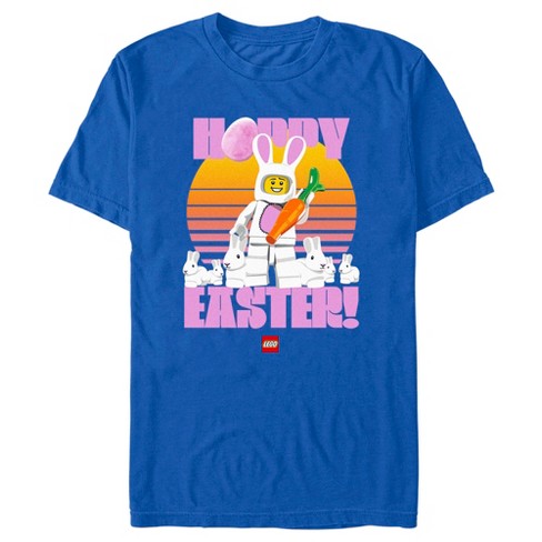 Men s Lego Bunny Suit Guy Happy Easter T shirt Royal Blue