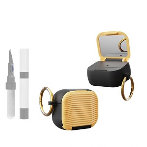 HTUTWOO Airpods Pro/Pro 2 Case, Beauty Mirror Earphone Protective Case Full Body Shockproof with Cleaning Kit and Keychain - 1 of 4