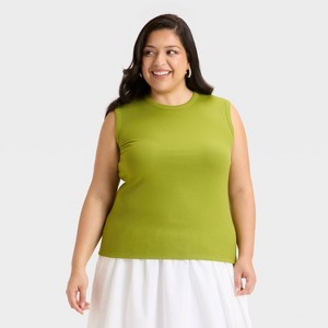 Women's Ribbed Muscle Tank Top - A New Day™ - 1 of 3