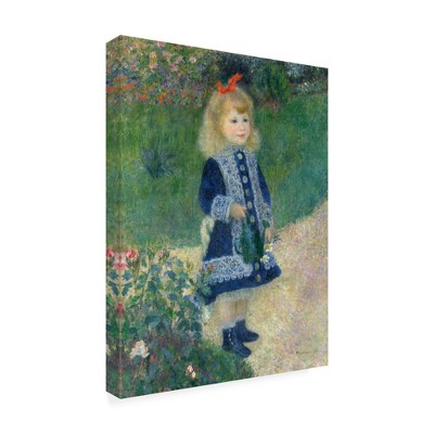 Trademark Fine Art -Pierre Renoir 'A Girl With a Watering Can' Canvas Art