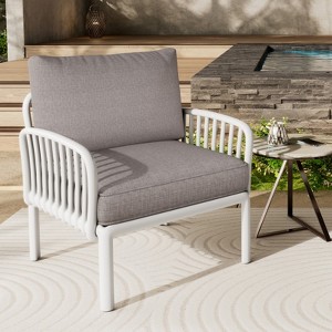 FATMOON Outdoor Patio Club Chair, Modern Patio Furniture, Waterproof Thick Cushion Deep Seating for Porch, Balcony - 1 of 4