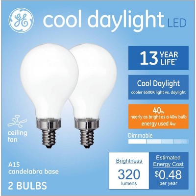 General Electric 2pk Cool Daylight LED 40W A15 Clear