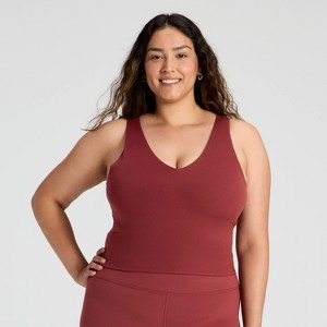 Women's Flex V-Neck Cropped Sports Bra - All In Motion™ - 1 of 4