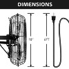 SimpleLux 18" High Velocity 3 Speed Wall-Mount Black Fan: Metal, Adjustable Tilt, Electric, 6ft Cord, 1-Year Warranty - 3 of 3