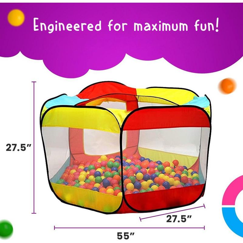 Kiddey Ball Pit Play Tent, Perfect Playhouse for Kids, Foldable and Easy Set Up, 4 of 7