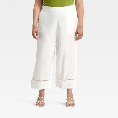 Women's High-Rise Ladder Trim Pull-On Pants - A New Day™