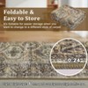 Washable Area Rug Non Slip - Low Pile Vintage Faux Wool Soft Rug, Machine Washable Foldable Distressed Floral Accent Carpet for Living Room - 4 of 4