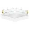 Kate and Laurel Lipton Tray, 18x18, White and Mirror - 2 of 4