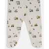 Deux par Deux Boy Printed Organic Cotton One-Piece Pajama Off-White and Multi Truck - 3 of 3