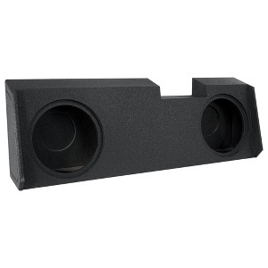QPower QBGMC10 2019 Underseat Downfire Dual 2 Hole 10 Inch Subwoofer Box with Bed Liner Spray for 2019-2022 GMC/Chevy Crew Cab and Double Cab - 1 of 4
