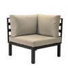 LeisureMod 2-Piece Corner Chair Loveseat Upholstered in Polyester with Aluminum Frame and Removable Cushion Hamilton Collection - image 2 of 4