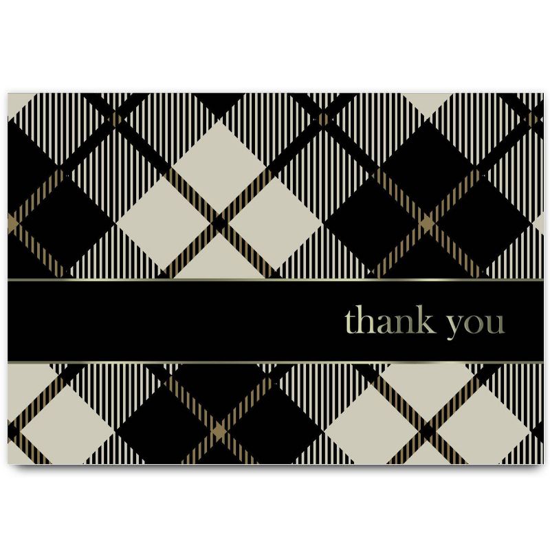 Black Plaid Thank You Cards - 24ct, 2 of 4